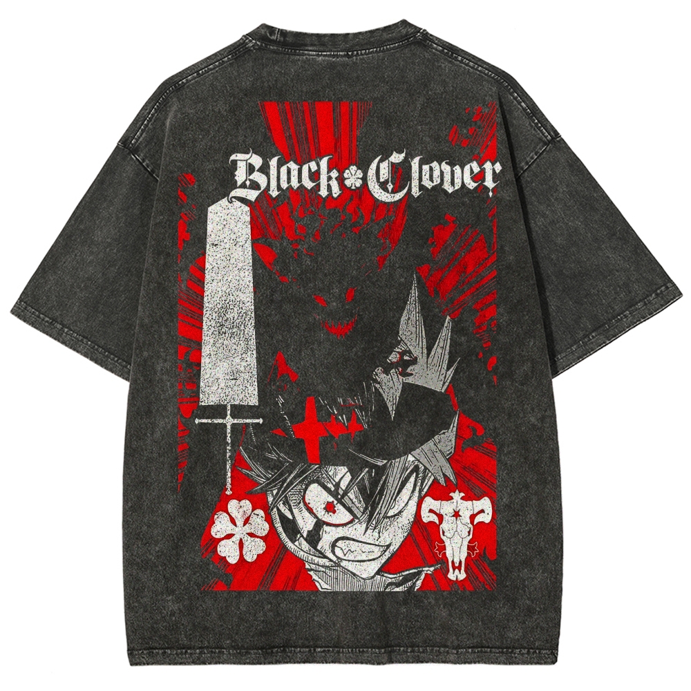 BLACK CLOVER Unisex Fit Washed T-Shirt 2502008172