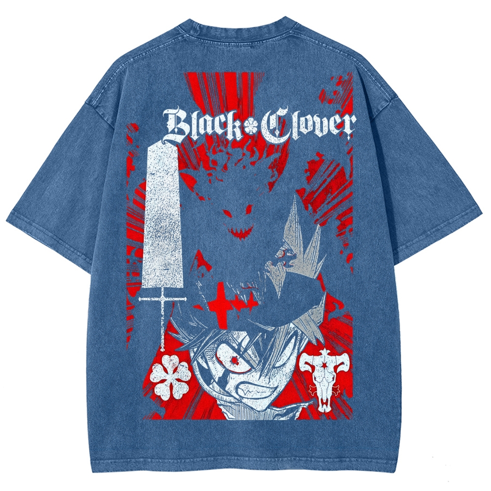 BLACK CLOVER Unisex Fit Washed T-Shirt 2502008172