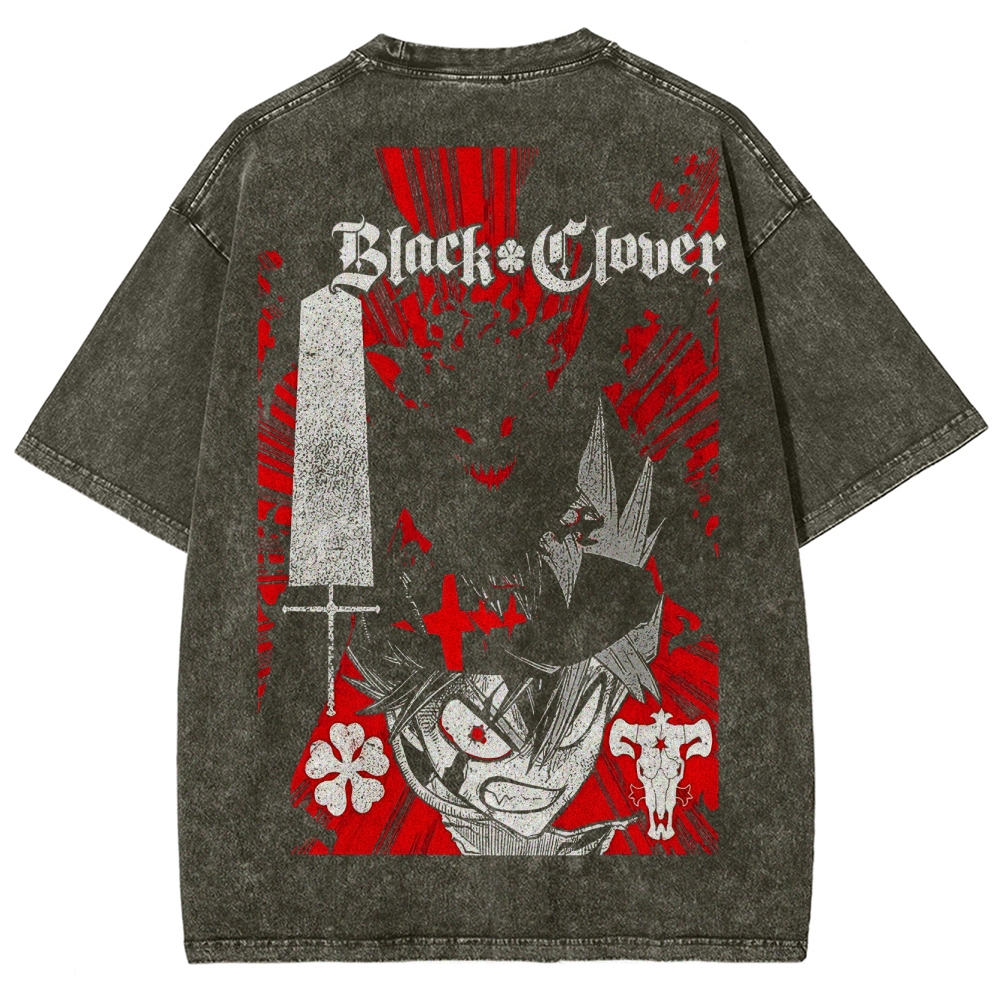 BLACK CLOVER Unisex Fit Washed T-Shirt 2502008172