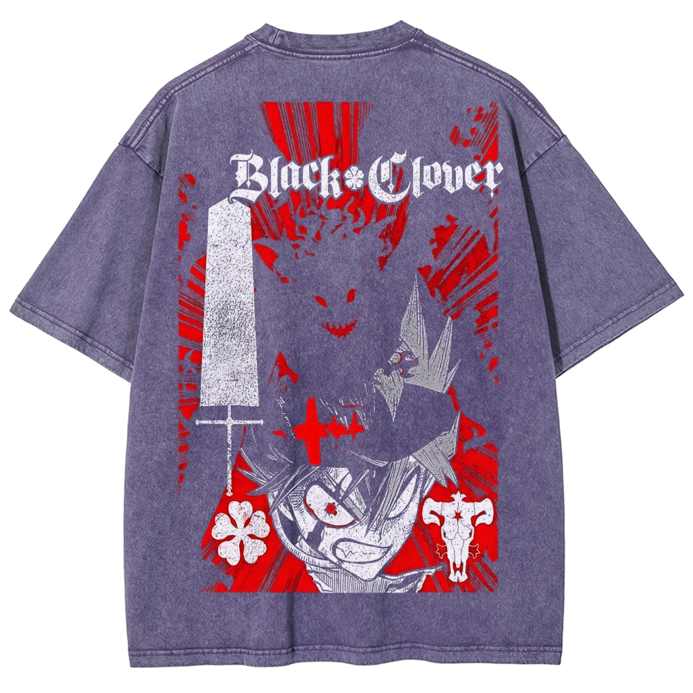 BLACK CLOVER Unisex Fit Washed T-Shirt 2502008172