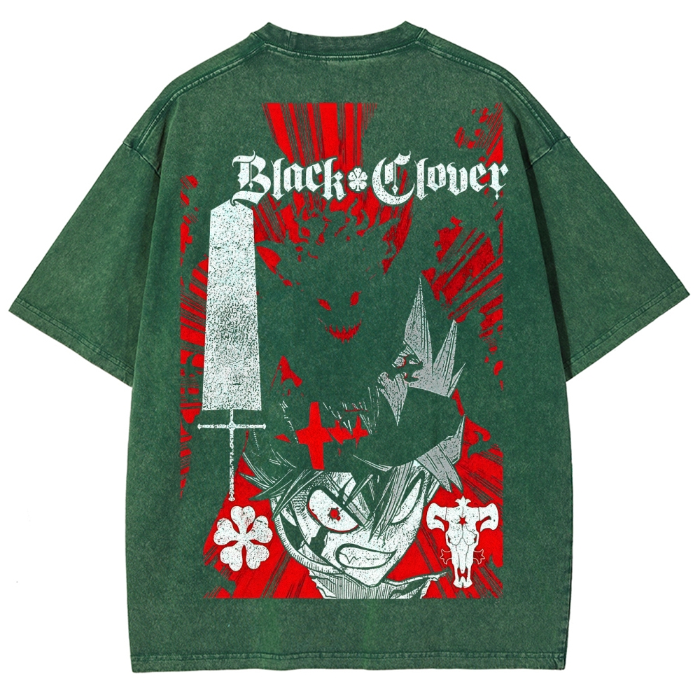 BLACK CLOVER Unisex Fit Washed T-Shirt 2502008172
