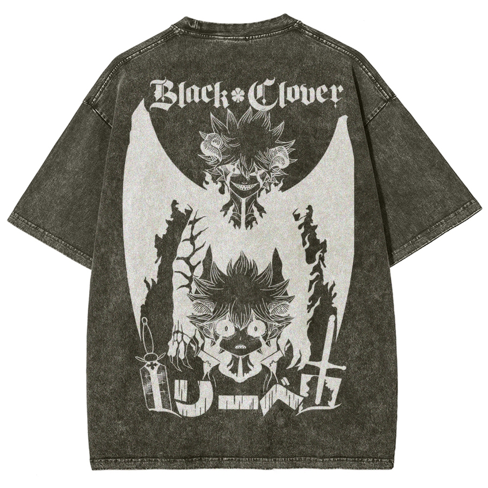 BLACK CLOVER Unisex Fit Washed T-Shirt 2502008176