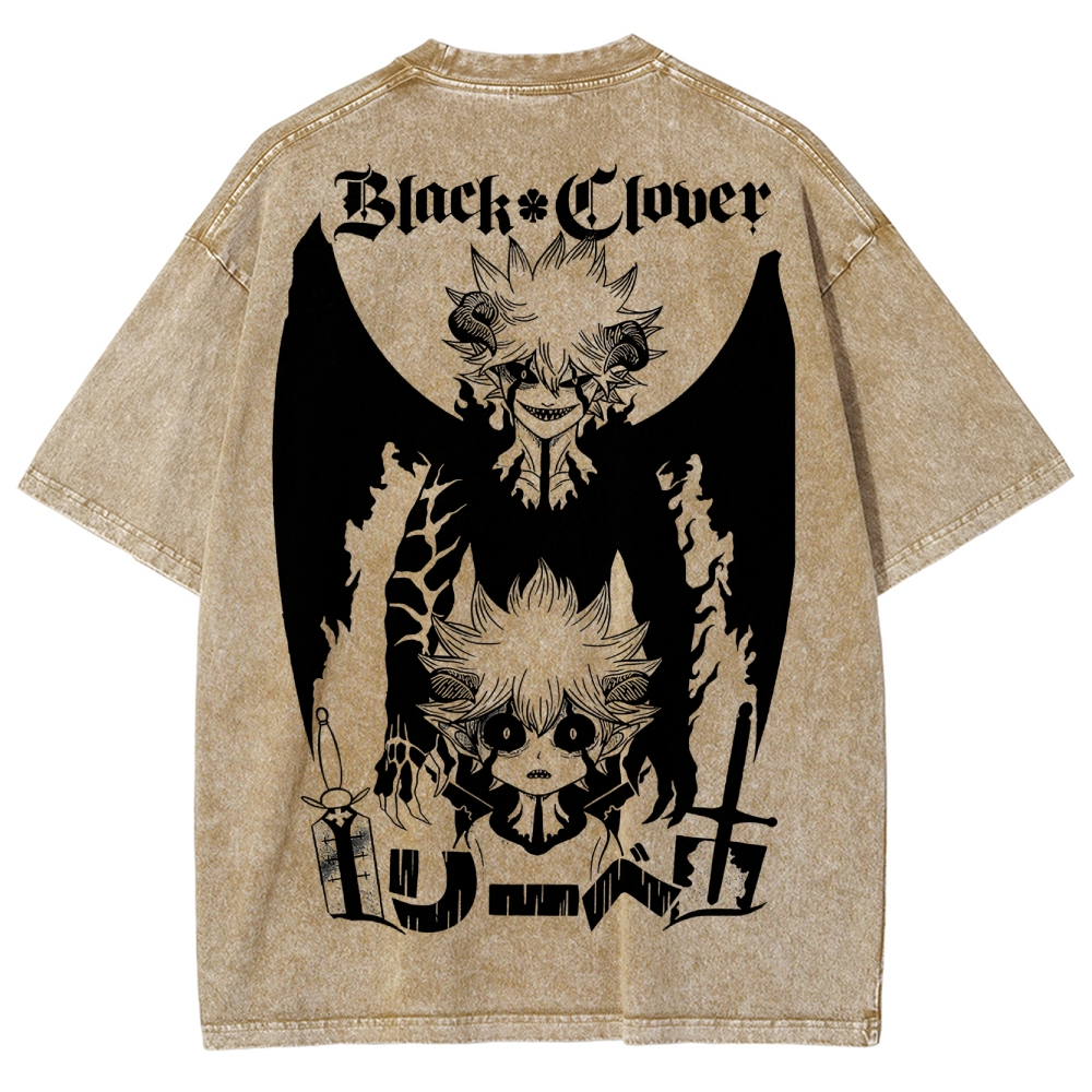 BLACK CLOVER Unisex Fit Washed T-Shirt 2502008176