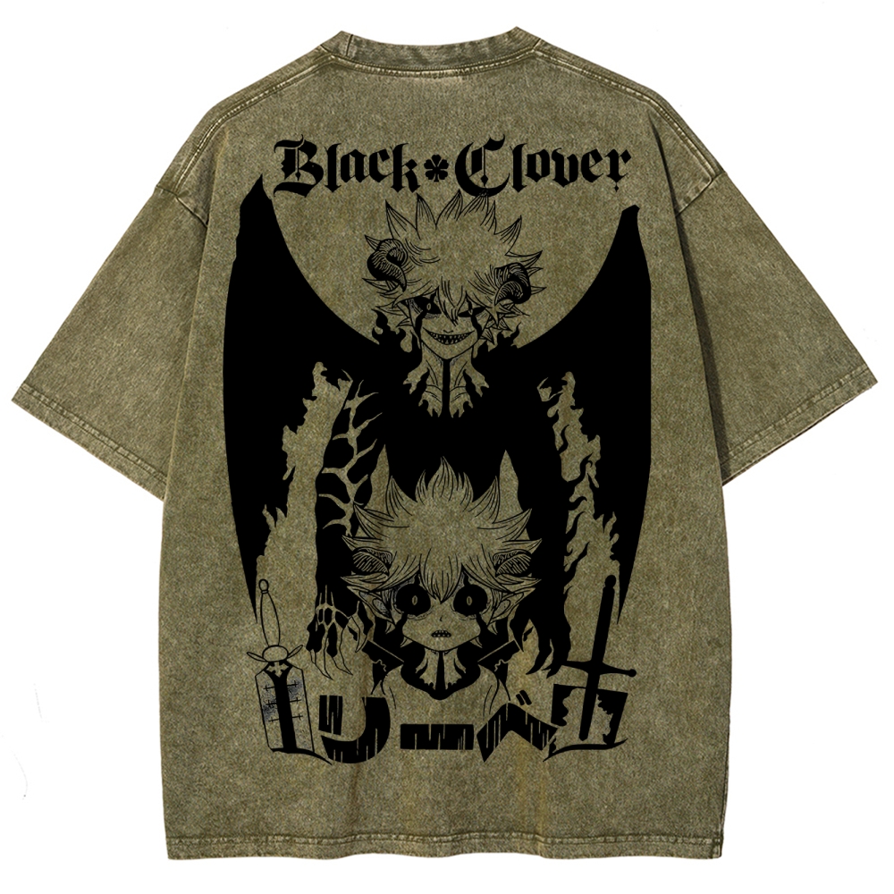 BLACK CLOVER Unisex Fit Washed T-Shirt 2502008176