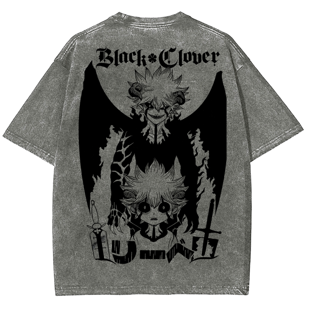 BLACK CLOVER Unisex Fit Washed T-Shirt 2502008176
