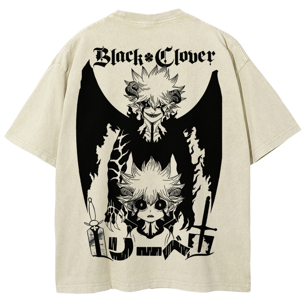 BLACK CLOVER Unisex Fit Washed T-Shirt 2502008176