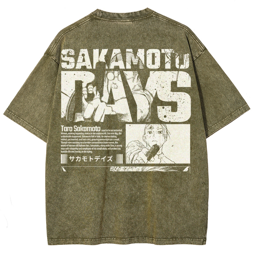 Sakamoto days Unisex Fit Washed T-Shirt 2502009424