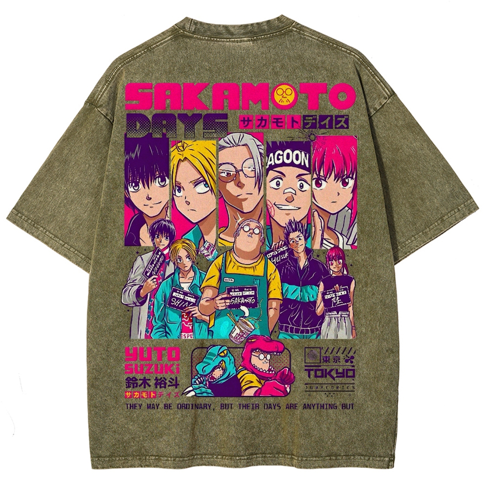 Sakamoto days Unisex Fit Washed T-Shirt 2502009444
