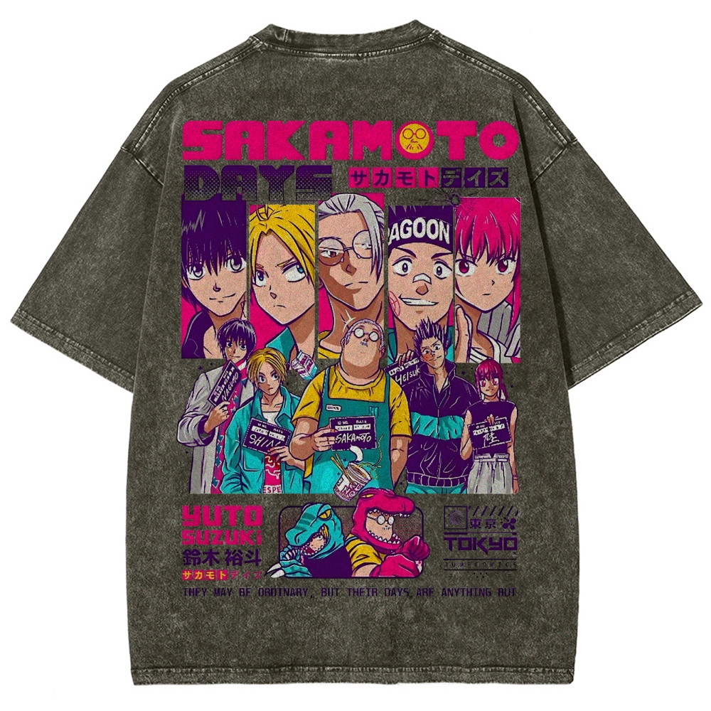 Sakamoto days Unisex Fit Washed T-Shirt 2502009444