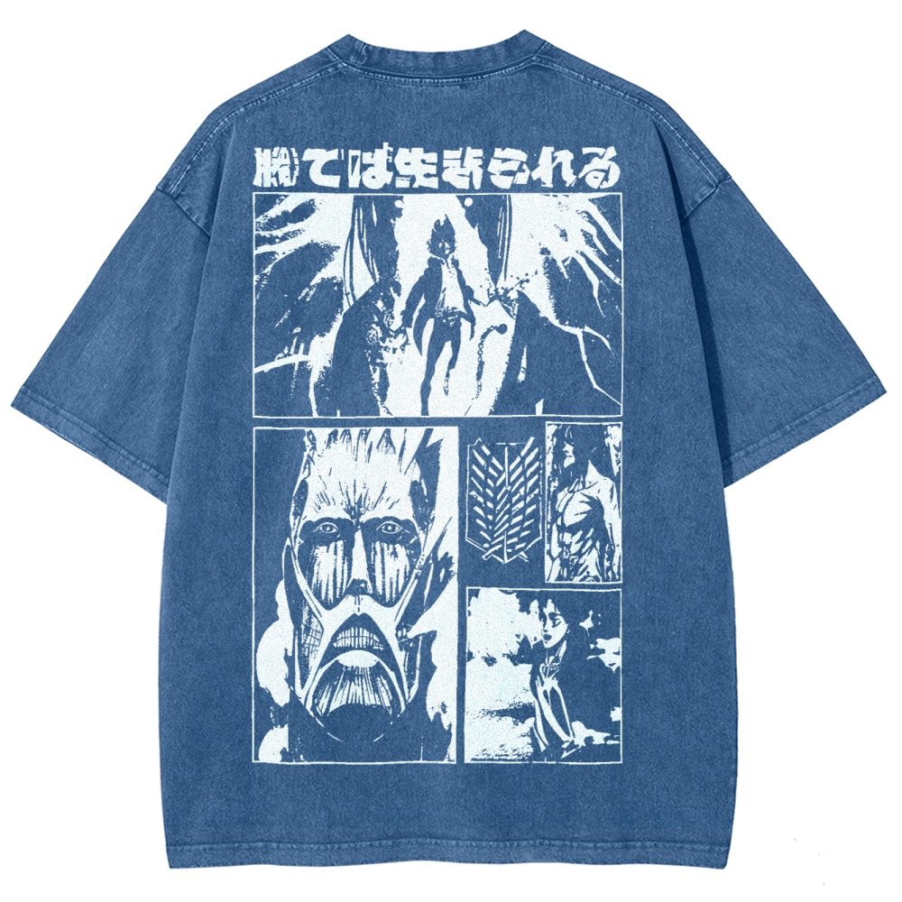 Attach On Titan Unisex Fit Washed T-Shirt 2503000037