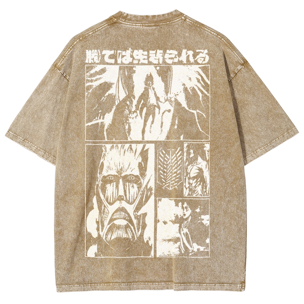 Attach On Titan Unisex Fit Washed T-Shirt 2503000037