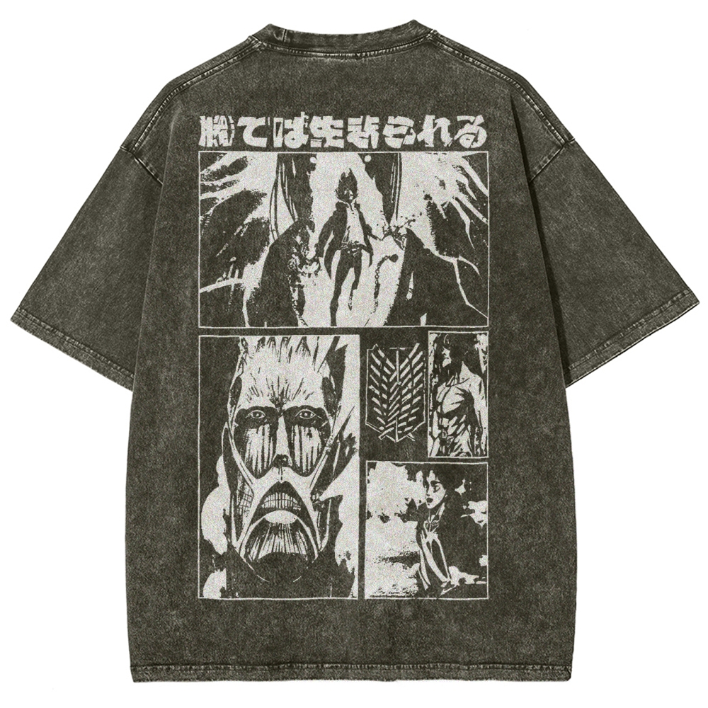Attach On Titan Unisex Fit Washed T-Shirt 2503000037