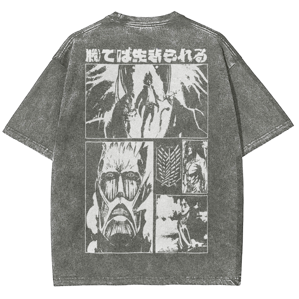 Attach On Titan Unisex Fit Washed T-Shirt 2503000037
