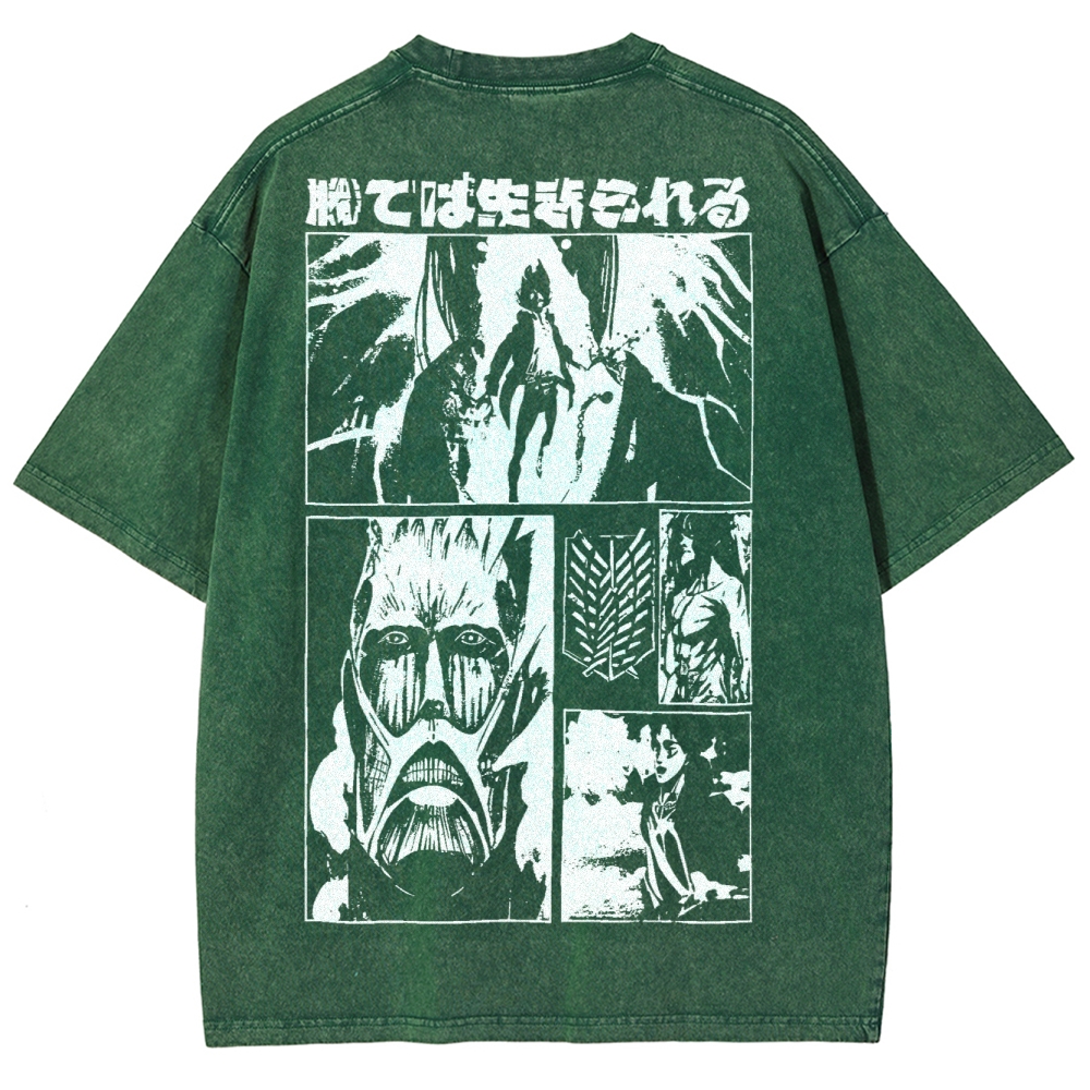 Attach On Titan Unisex Fit Washed T-Shirt 2503000037