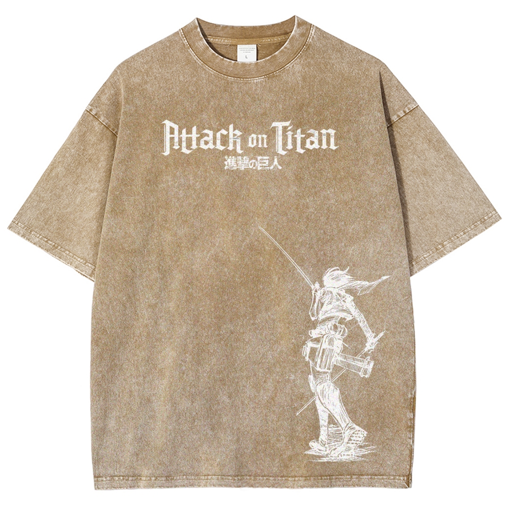 Attach On Titan Unisex Fit Washed T-Shirt 2503000039