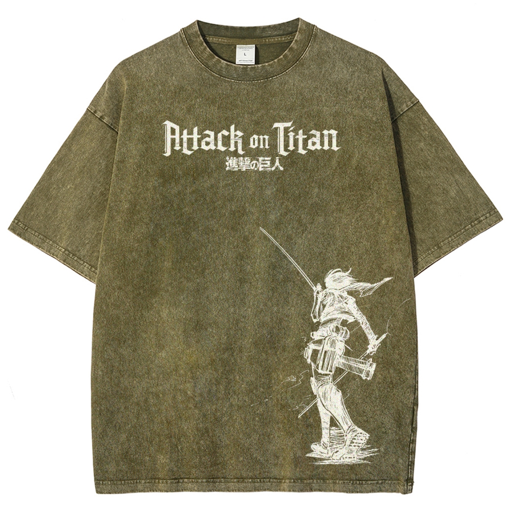 Attach On Titan Unisex Fit Washed T-Shirt 2503000039