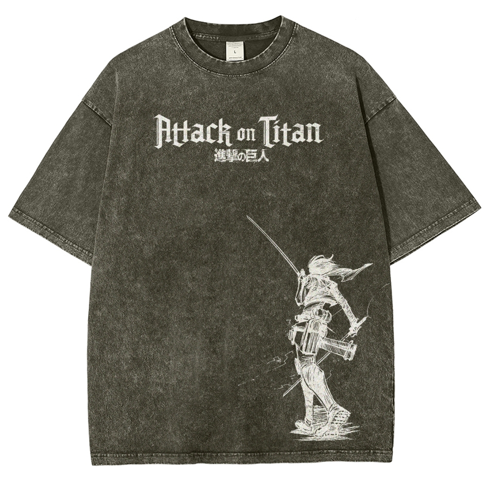 Attach On Titan Unisex Fit Washed T-Shirt 2503000039