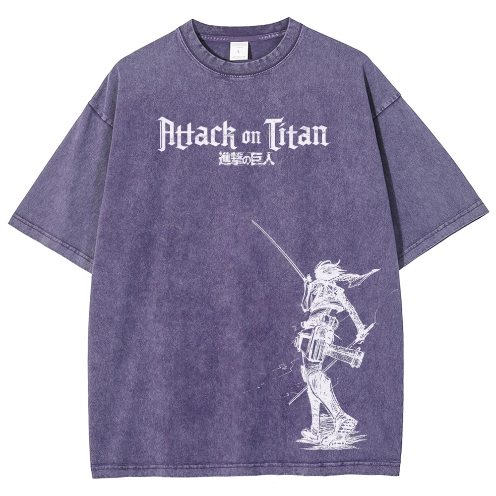 Attach On Titan Unisex Fit Washed T-Shirt 2503000039