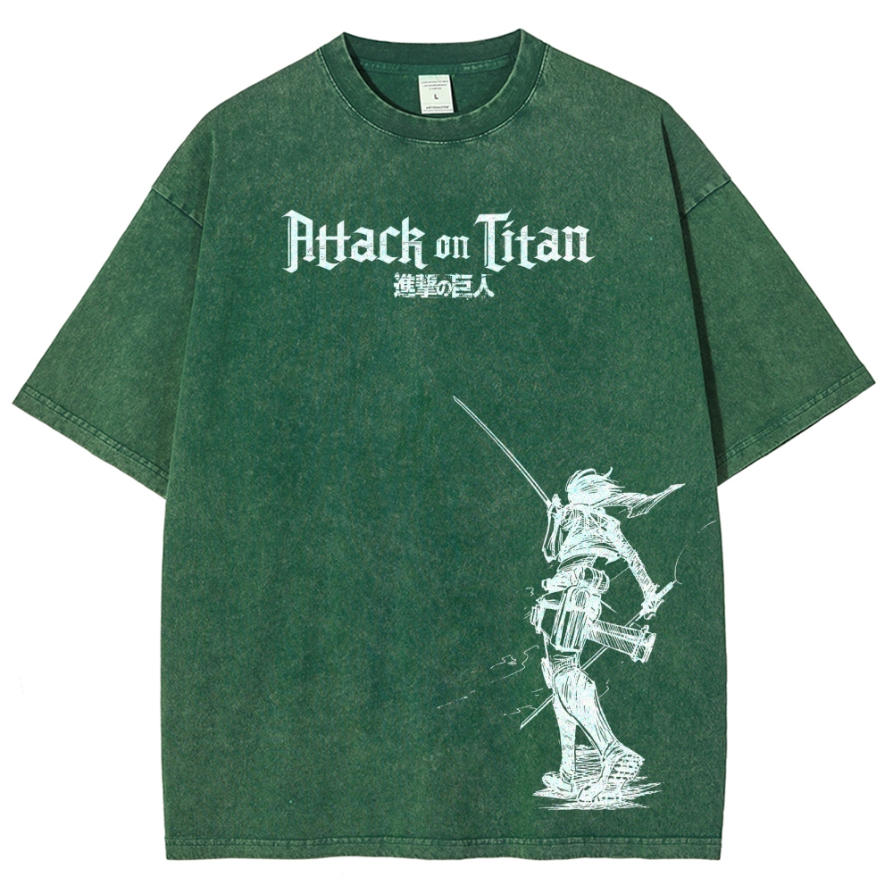 Attach On Titan Unisex Fit Washed T-Shirt 2503000039