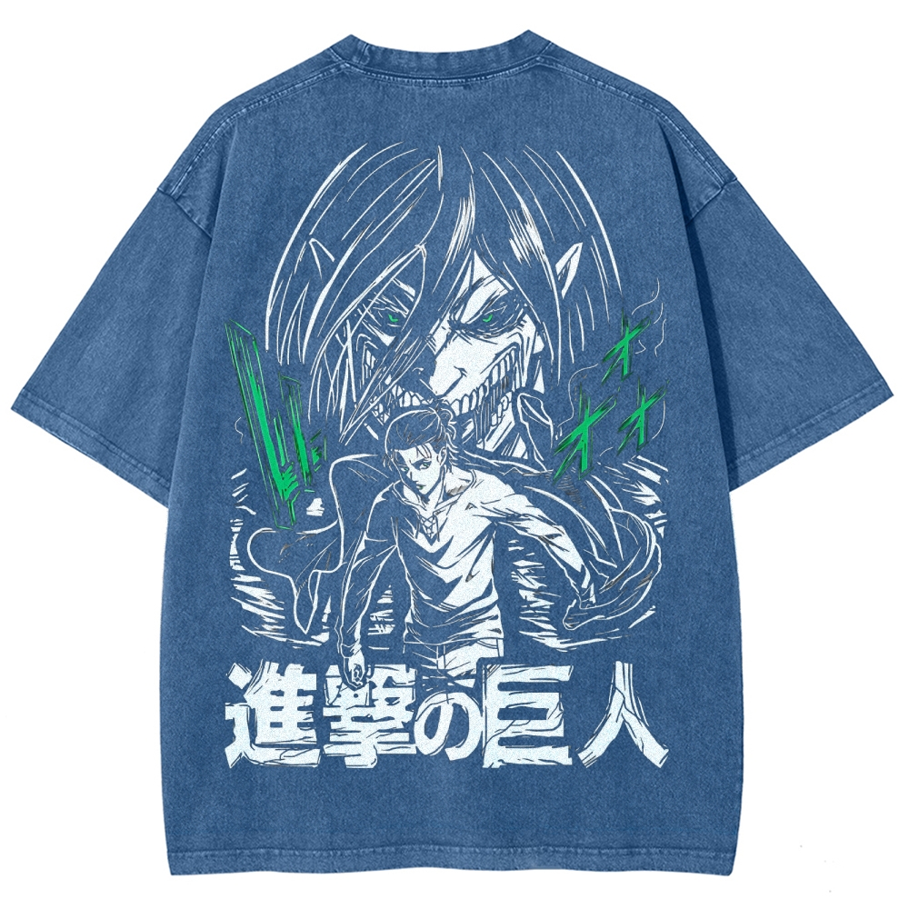 Attach On Titan Unisex Fit Washed T-Shirt 2503000064