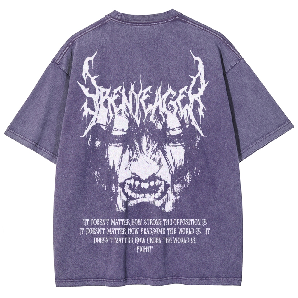 Attach On Titan Unisex Fit Washed T-Shirt 2503000069