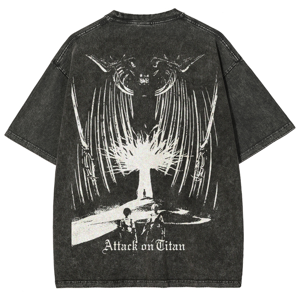 Attach On Titan Unisex Fit Washed T-Shirt 2503000071