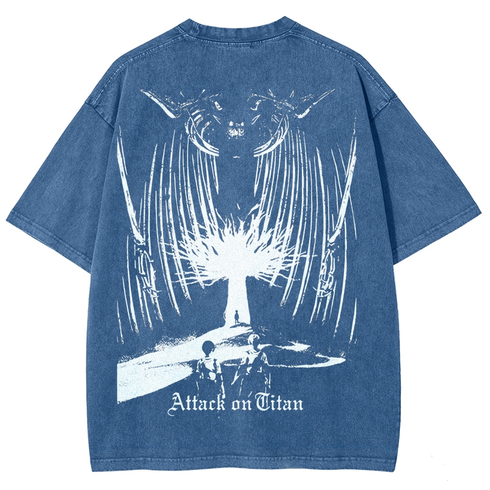 Attach On Titan Unisex Fit Washed T-Shirt 2503000071