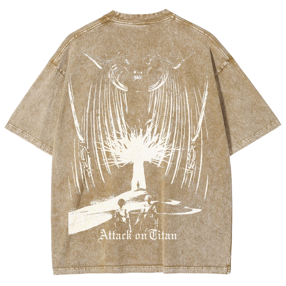 Attach On Titan Unisex Fit Washed T-Shirt 2503000071