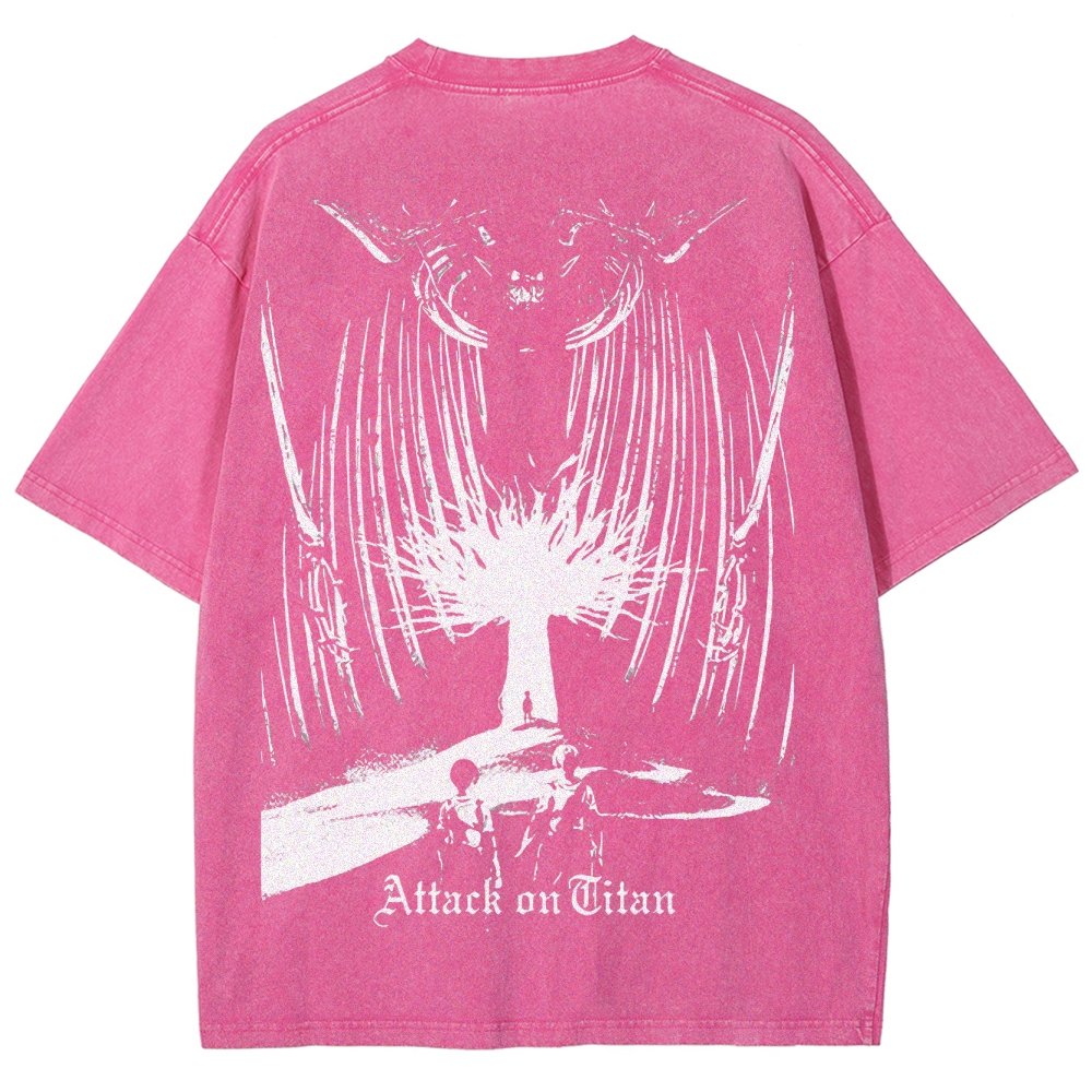 Attach On Titan Unisex Fit Washed T-Shirt 2503000071