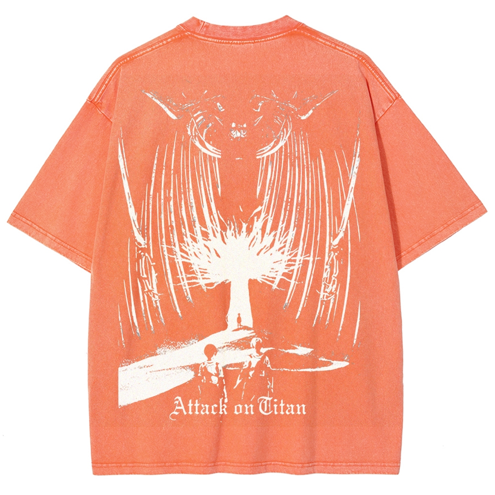Attach On Titan Unisex Fit Washed T-Shirt 2503000071
