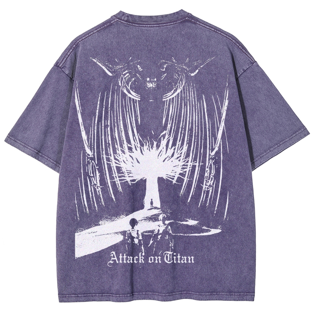 Attach On Titan Unisex Fit Washed T-Shirt 2503000071