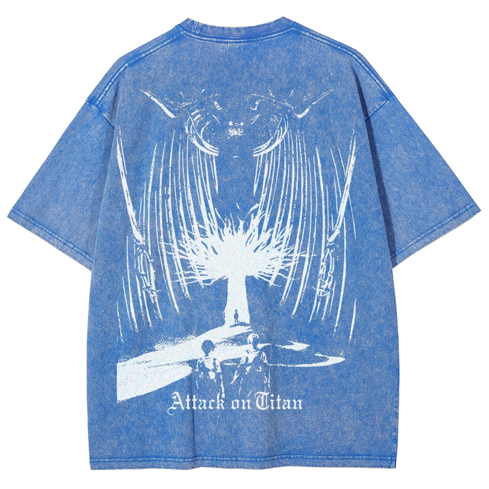 Attach On Titan Unisex Fit Washed T-Shirt 2503000071