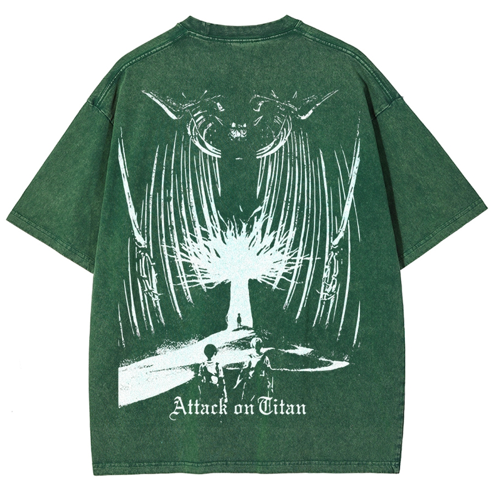 Attach On Titan Unisex Fit Washed T-Shirt 2503000071