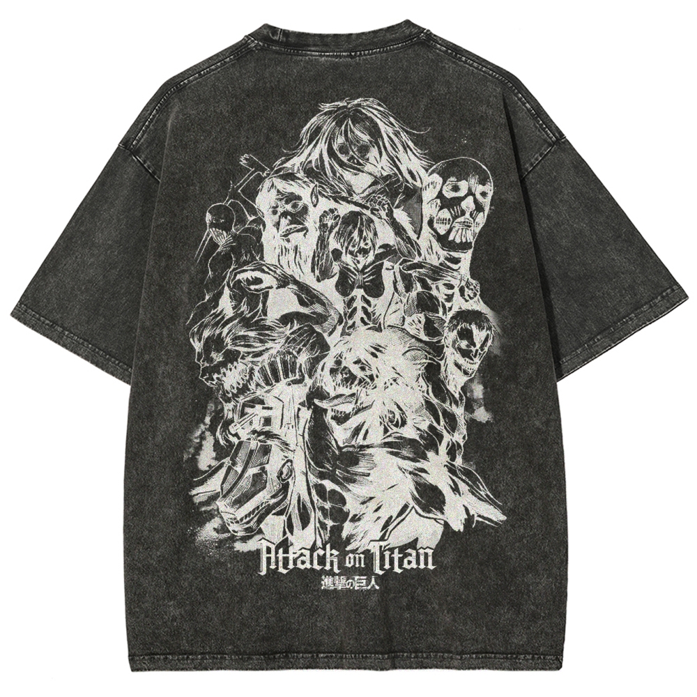 Attach On Titan Unisex Fit Washed T-Shirt 2503000103