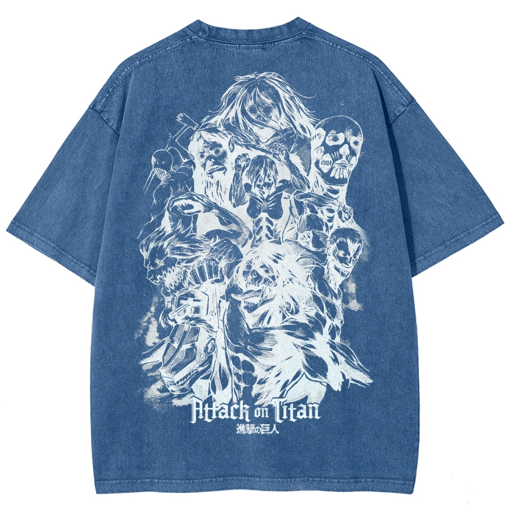 Attach On Titan Unisex Fit Washed T-Shirt 2503000103