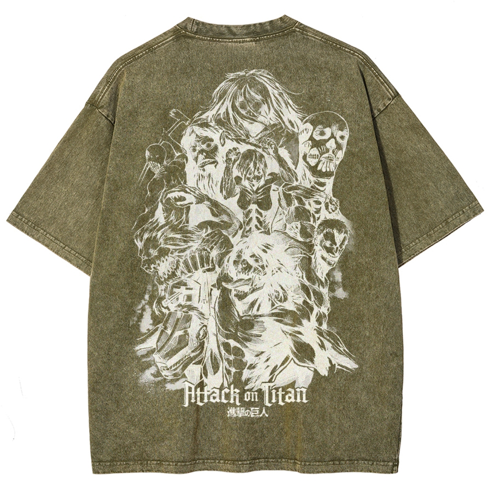Attach On Titan Unisex Fit Washed T-Shirt 2503000103