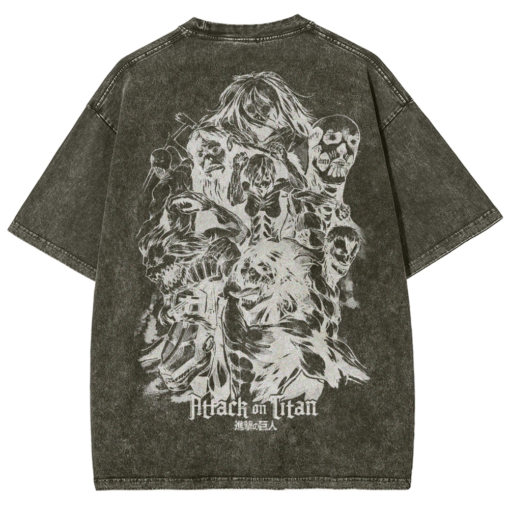 Attach On Titan Unisex Fit Washed T-Shirt 2503000103