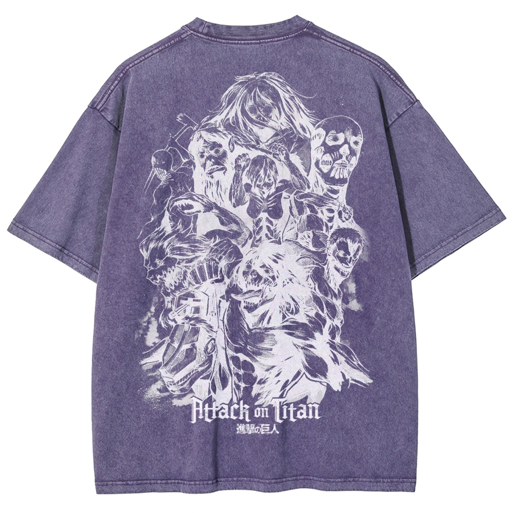 Attach On Titan Unisex Fit Washed T-Shirt 2503000103