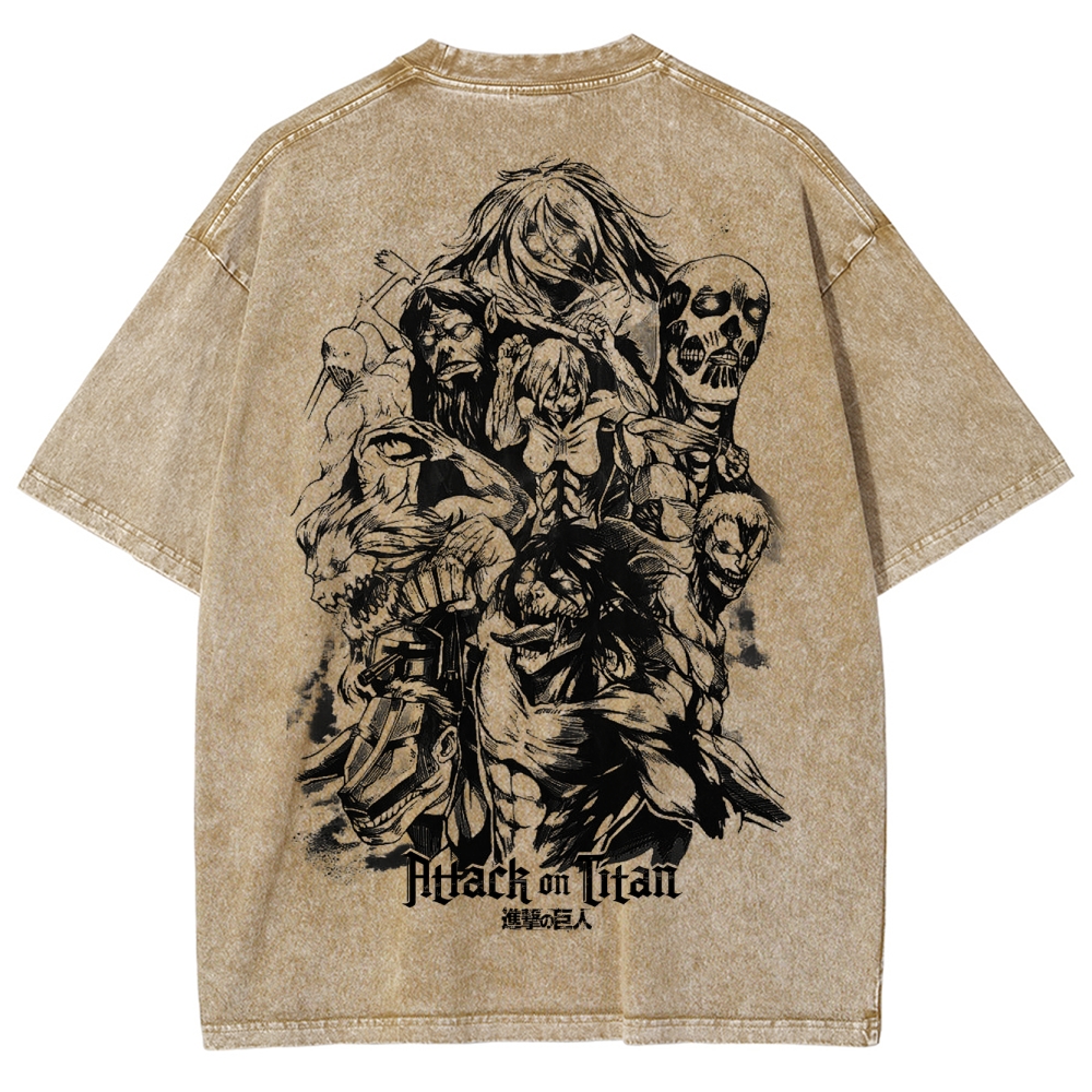 Attach On Titan Unisex Fit Washed T-Shirt 2503000103
