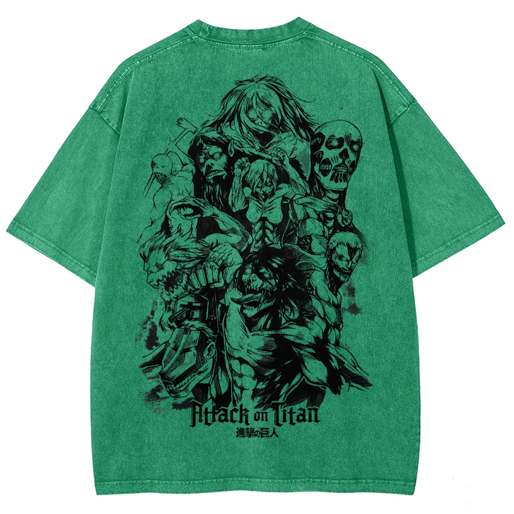 Attach On Titan Unisex Fit Washed T-Shirt 2503000103