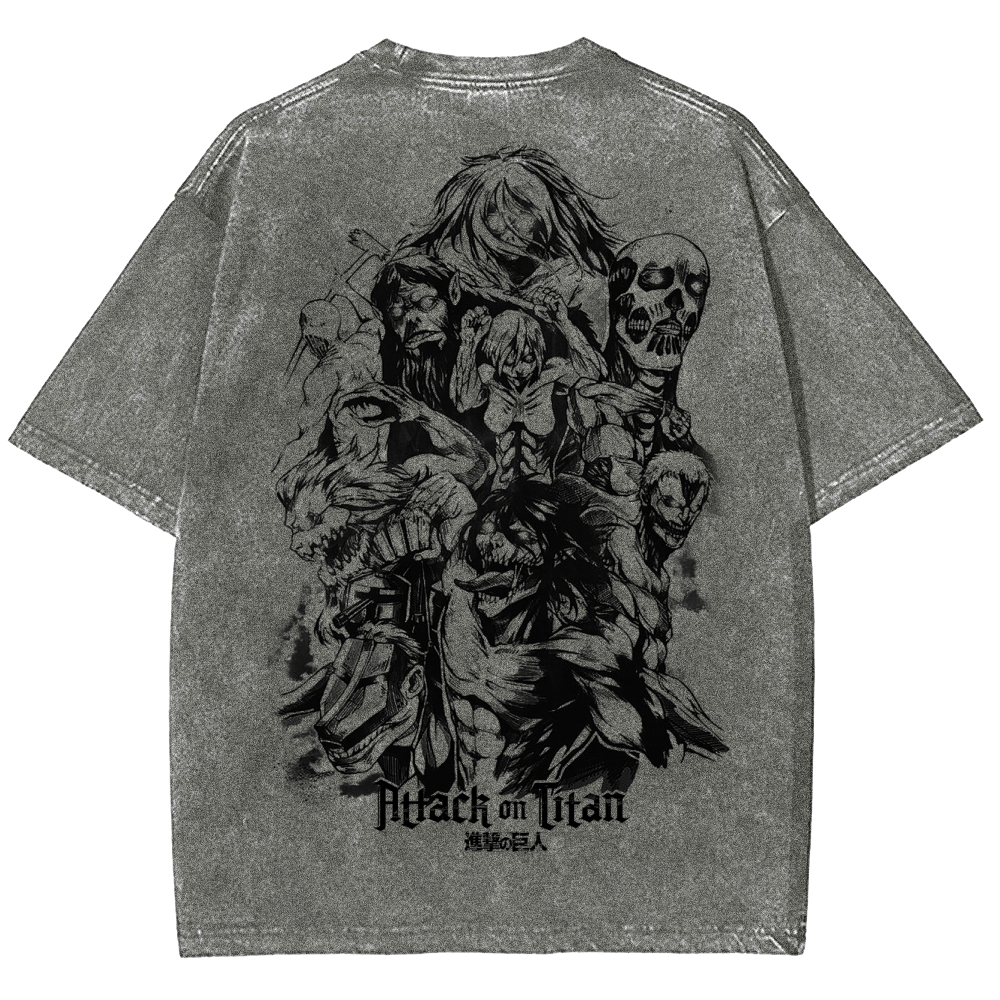 Attach On Titan Unisex Fit Washed T-Shirt 2503000103