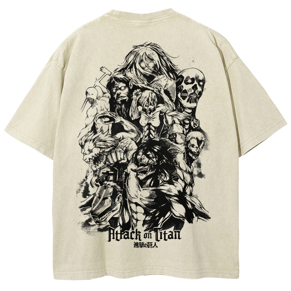 Attach On Titan Unisex Fit Washed T-Shirt 2503000103