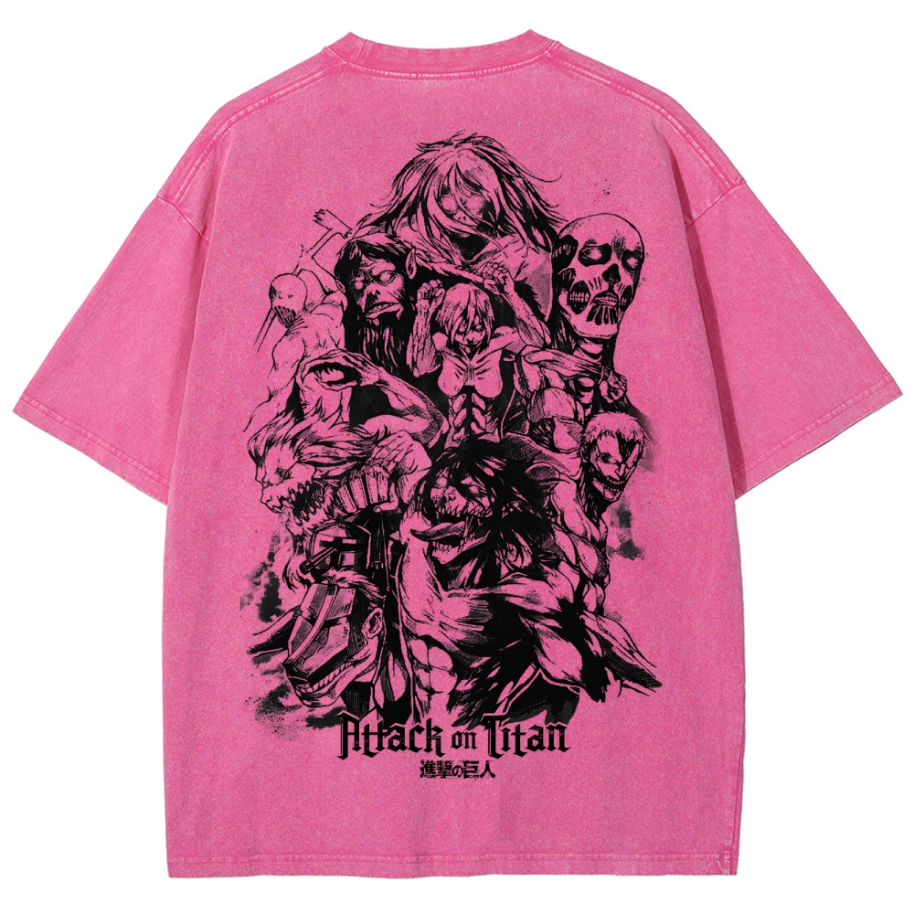 Attach On Titan Unisex Fit Washed T-Shirt 2503000103