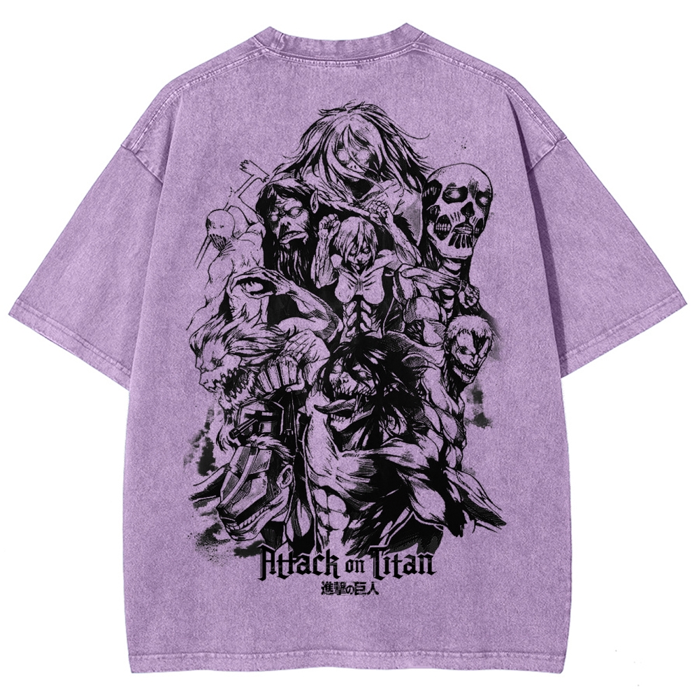 Attach On Titan Unisex Fit Washed T-Shirt 2503000103