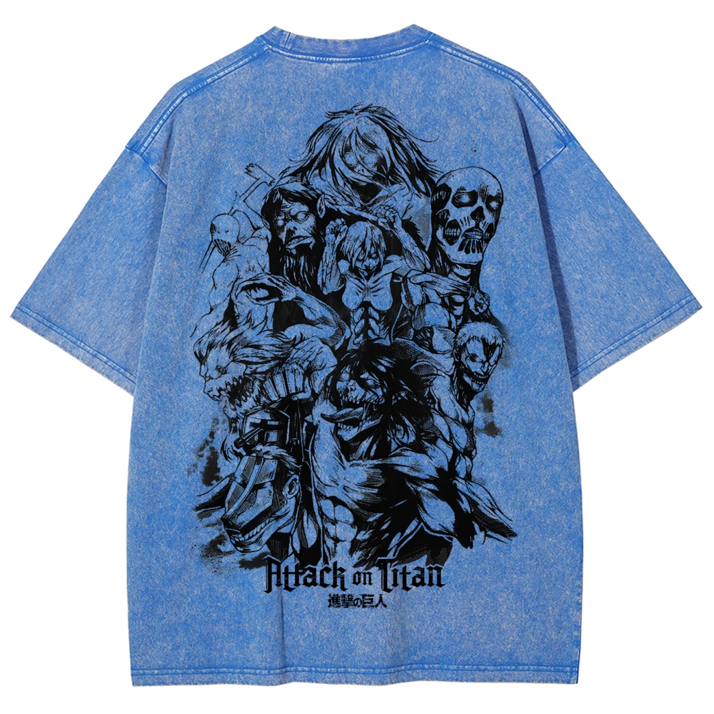 Attach On Titan Unisex Fit Washed T-Shirt 2503000103