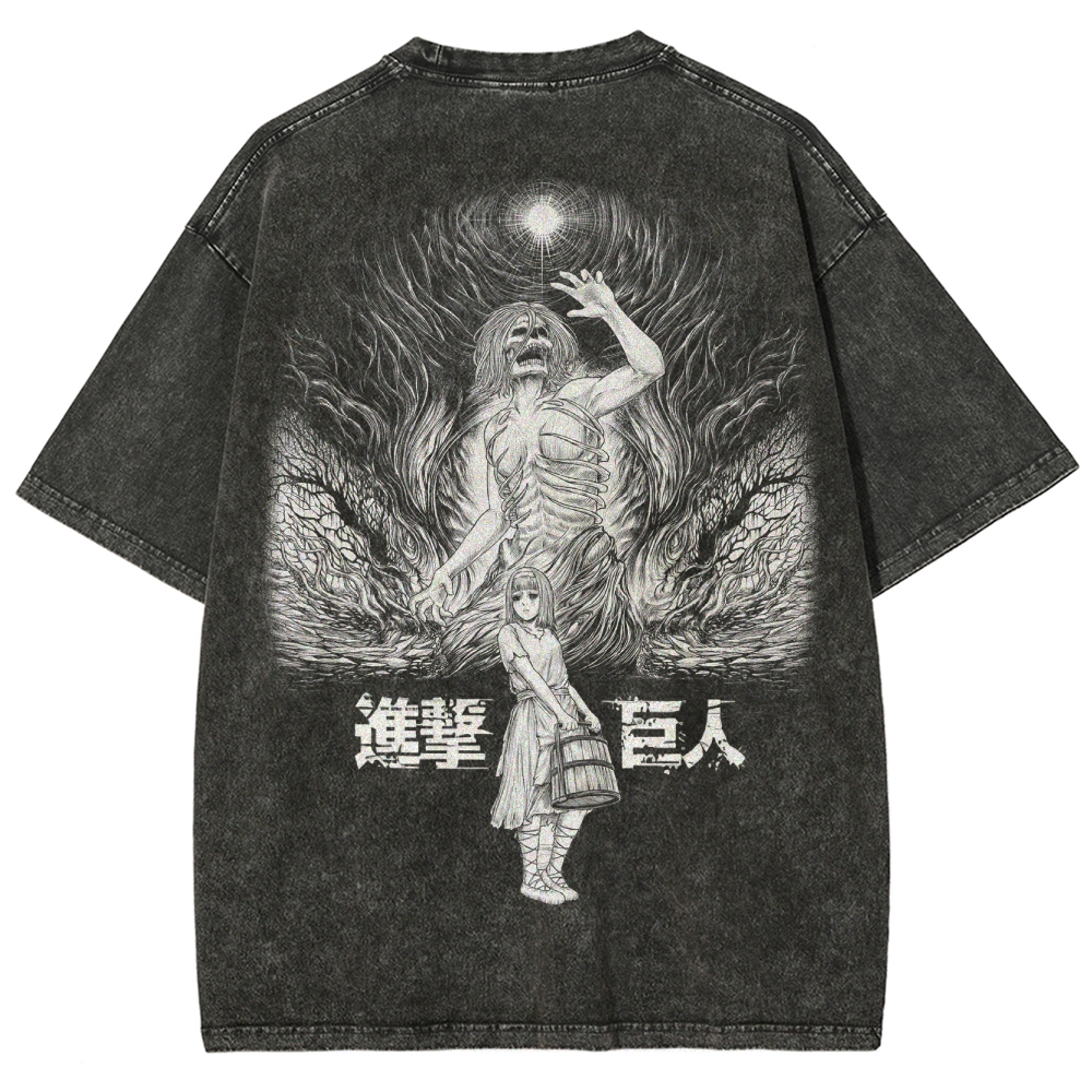 Attach On Titan Unisex Fit Washed T-Shirt 2503000111