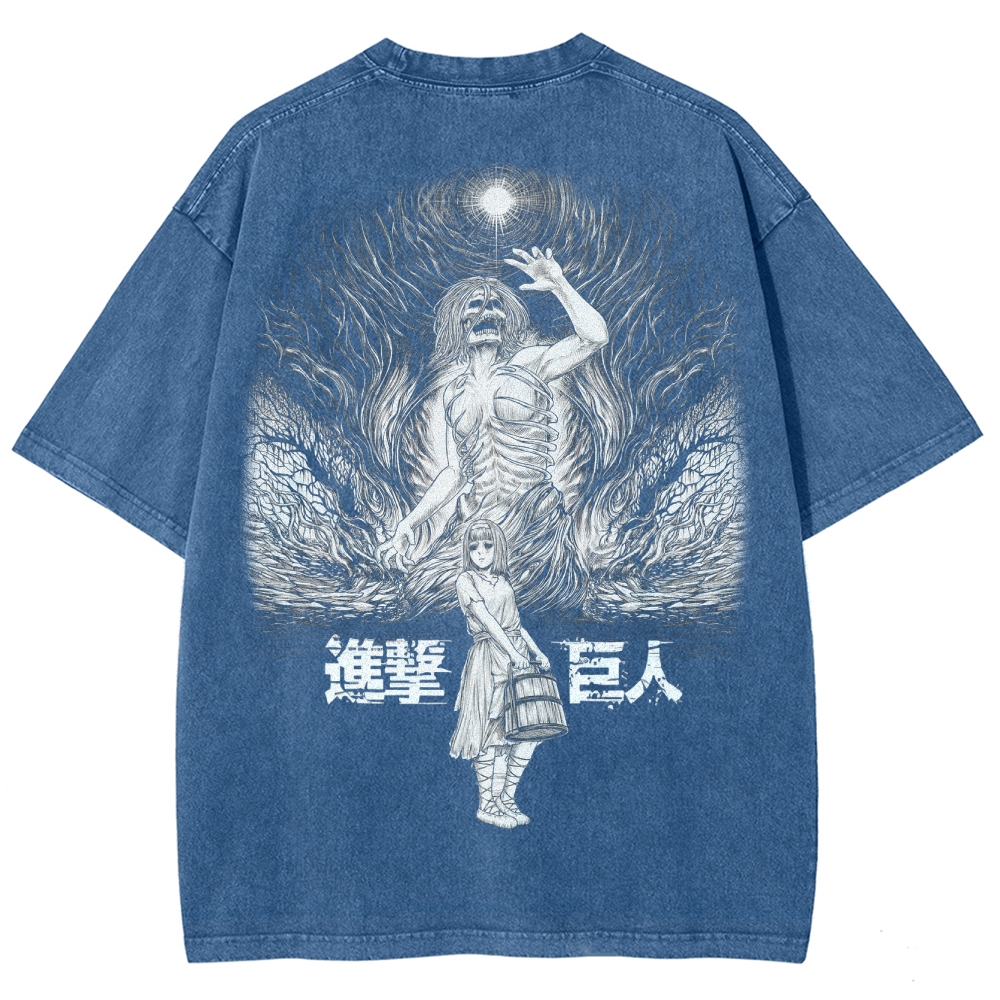 Attach On Titan Unisex Fit Washed T-Shirt 2503000111