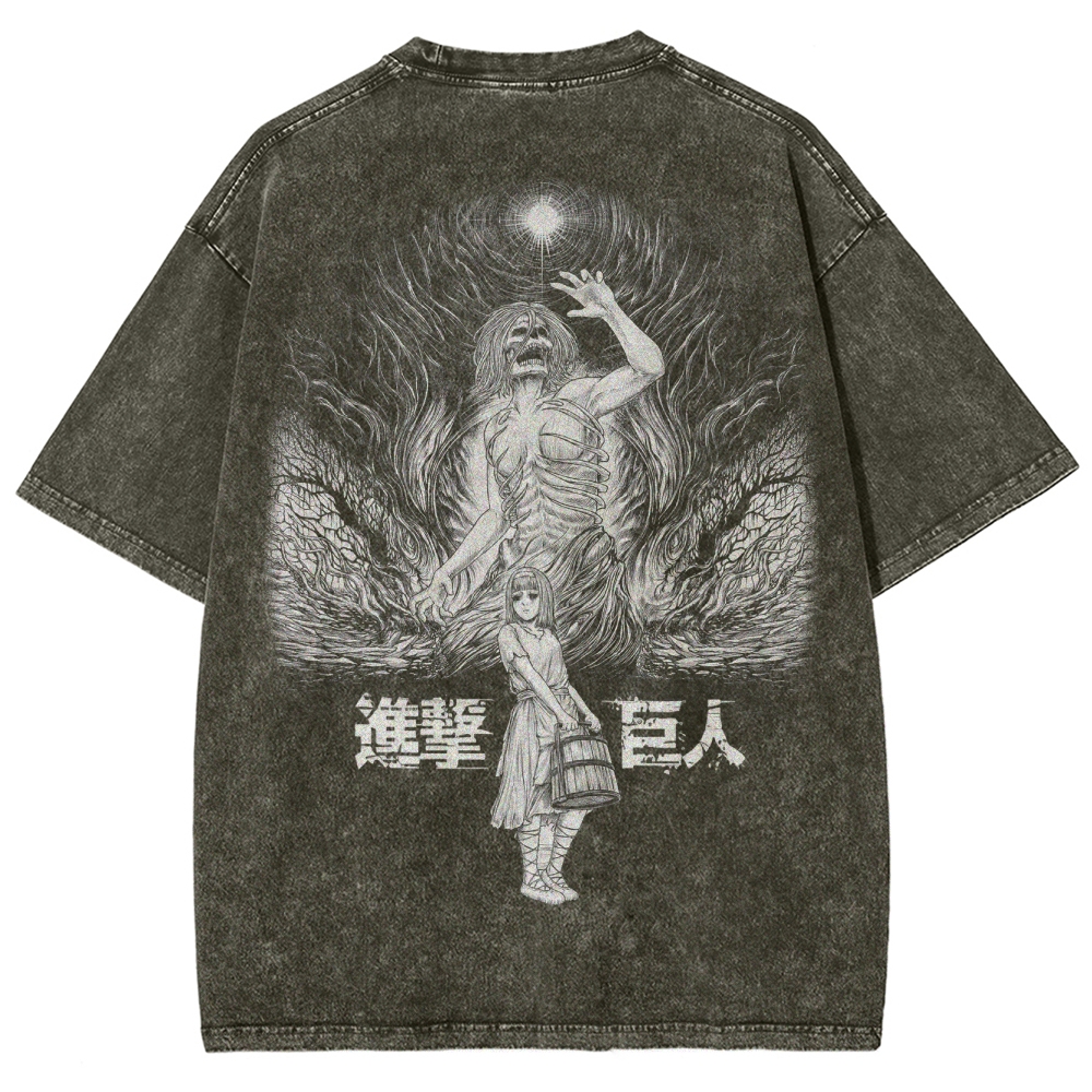 Attach On Titan Unisex Fit Washed T-Shirt 2503000111