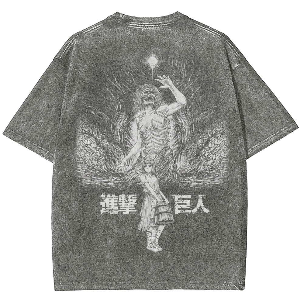Attach On Titan Unisex Fit Washed T-Shirt 2503000111