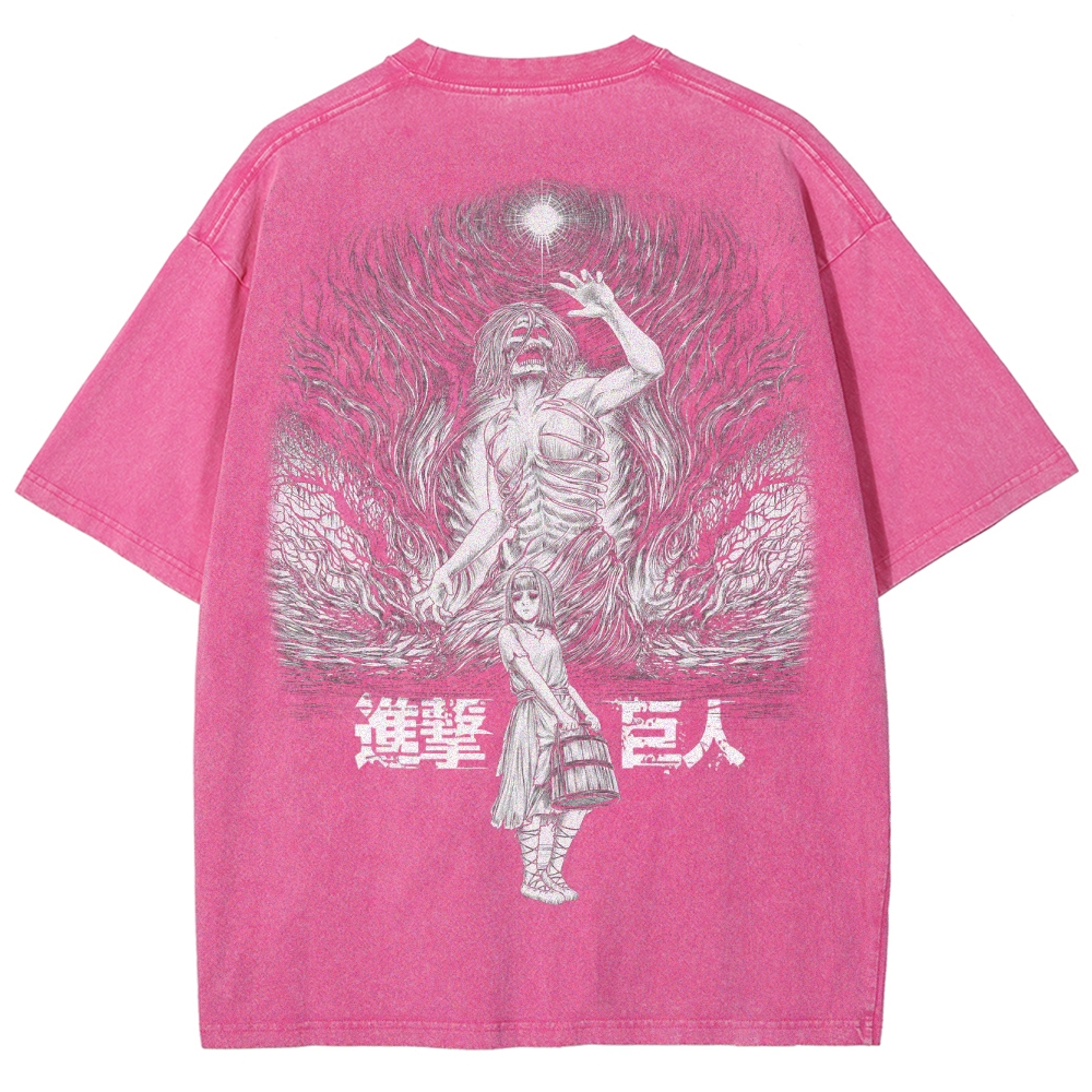 Attach On Titan Unisex Fit Washed T-Shirt 2503000111